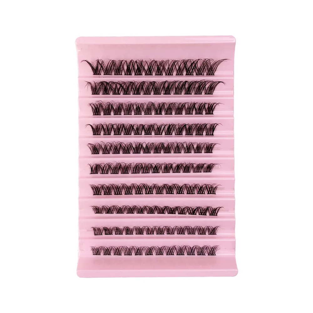 10 Rows DIY Segmented Lash Clusters – Mixed Length Individual Eyelashes Tray, Self-Grafting False Eyelash Extensions for Home Application, New Cross-Border Bulk Cluster Lashes